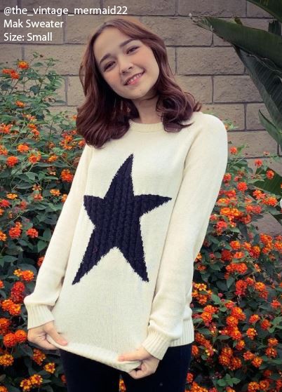 Cute Star Jacquard Round Neck Pullover Sweater