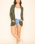 Floral Ribbed Slouch Cardigan