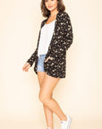 Floral Ribbed Slouch Cardigan