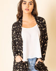 Floral Ribbed Slouch Cardigan