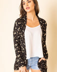 Floral Ribbed Slouch Cardigan