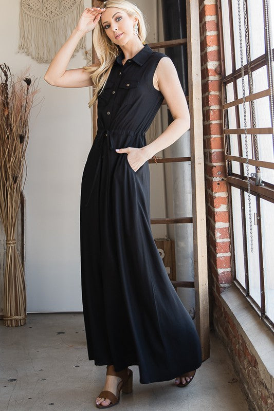 Jade By Jane Button Down Maxi Dress