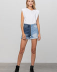 Insane Gene Zip Code 2 Tone Premium Denim Shorts