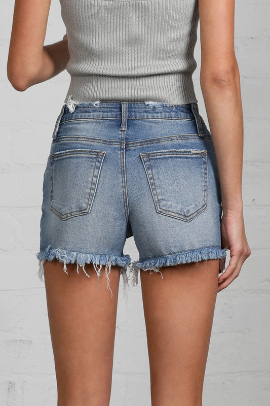 Insane Gene Mid-Rise Distressed Shorts