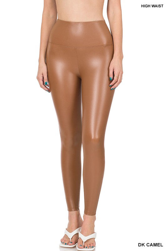 Zenana High Rise Faux Leather Leggings - Online Only