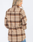 Womens Long Sleeve Checkered Boyfriend Flannel