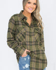 Womens Long Sleeve Checkered Boyfriend Flannel