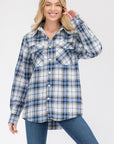 Womens Long Sleeve Checkered Boyfriend Flannel