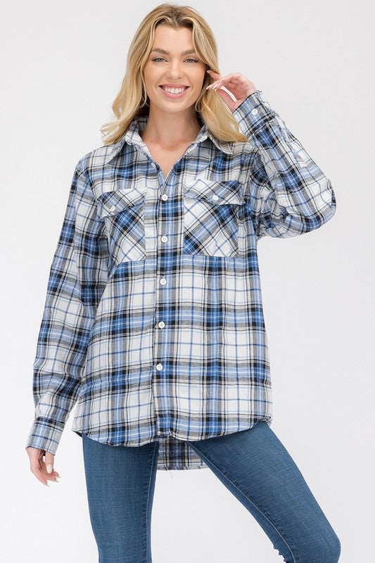 Boyfriend Oversize Checker Plaid Flannel