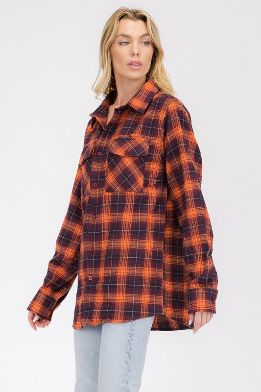 Boyfriend Oversize Checker Plaid Flannel