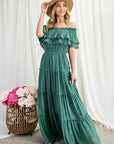 Off The Shoulder Ruffle Maxi - Online Only