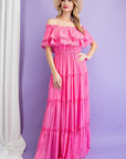 Off The Shoulder Ruffle Maxi - Online Only