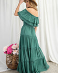 Off The Shoulder Ruffle Maxi - Online Only