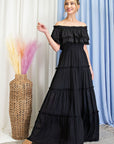 Off The Shoulder Ruffle Maxi - Online Only