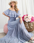 Off The Shoulder Ruffle Maxi - Online Only