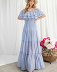 Off The Shoulder Ruffle Maxi - Online Only