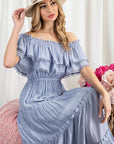 Off The Shoulder Ruffle Maxi - Online Only