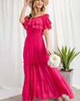 Off The Shoulder Ruffle Maxi - Online Only