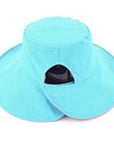 Solid Reversible Ponytail Bucket Hat