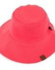 Solid Reversible Ponytail Bucket Hat