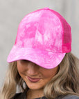 CC Watercolor Messy Bun Trucker Cap