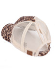 CC Faux Suede Leopard Print Pony Cap