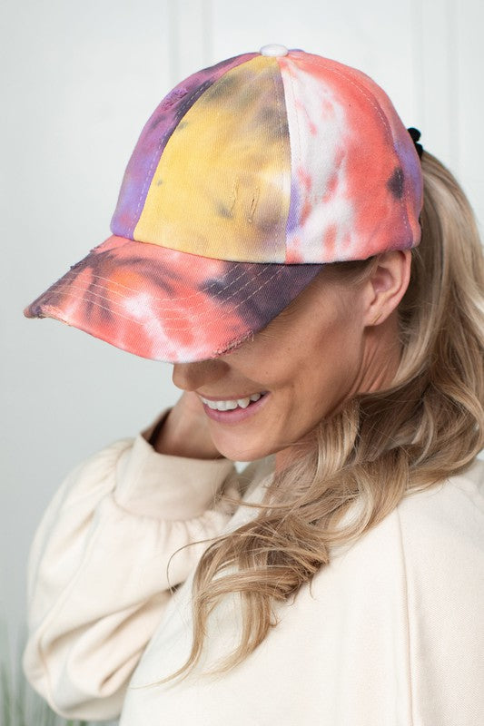 CC Tie-Dye Pony Cap | Criss-Cross Elastic