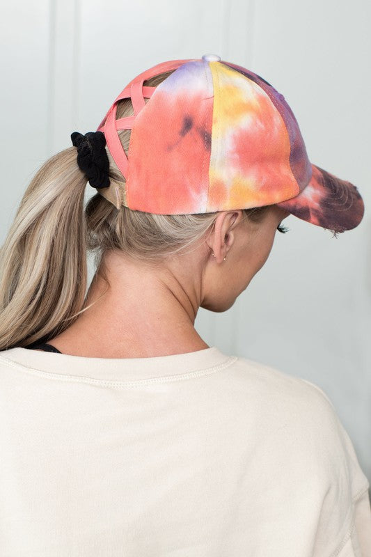 CC Tie-Dye Pony Cap | Criss-Cross Elastic