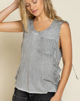 POL Criss-cross Lace-up Open Back Tank Top - Online Only