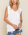 POL Criss-cross Lace-up Open Back Tank Top - Online Only