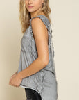 POL Criss-cross Lace-up Open Back Tank Top - Online Only