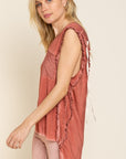 POL Criss-cross Lace-up Open Back Tank Top - Online Only