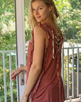 POL Criss-cross Lace-up Open Back Tank Top - Online Only