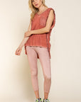 POL Criss-cross Lace-up Open Back Tank Top - Online Only