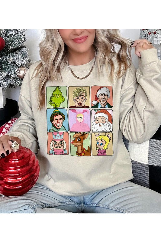 Christmas Movie Characters Unisex Fleece Graphic Sweatshirt