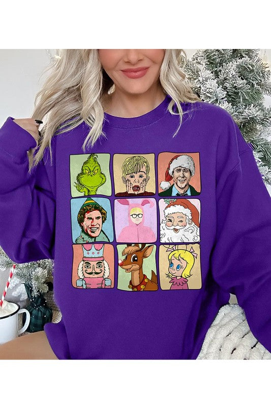 Christmas Movie Characters Unisex Fleece Graphic Sweatshirt