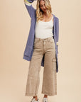 Annie Wear Raw Hem Wide Leg Jeans with Cargo Pockets