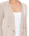 Draped Collar, Drape Front Sweater Cardigan