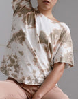 Fabina Neutral Color Hand Tie Dye Tee