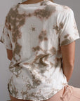 Fabina Neutral Color Hand Tie Dye Tee