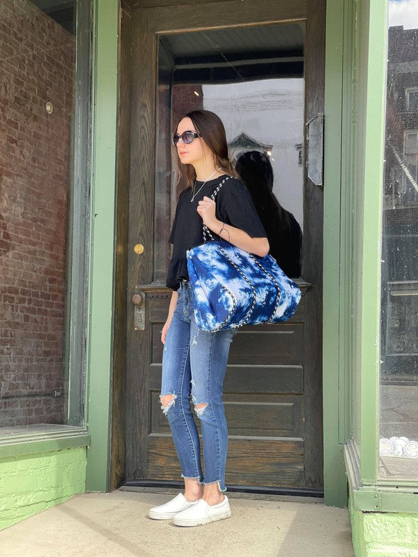 Julia Rose Gorgeous Neoprene Bag - Blue Tie Dye