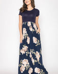 Short Sleeve Floral Maxi Dress