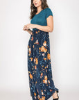 Short Sleeve Floral Maxi Dress