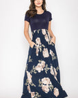 Short Sleeve Floral Maxi Dress