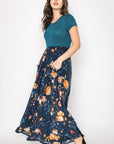 Short Sleeve Floral Maxi Dress