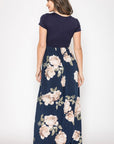 Short Sleeve Floral Maxi Dress