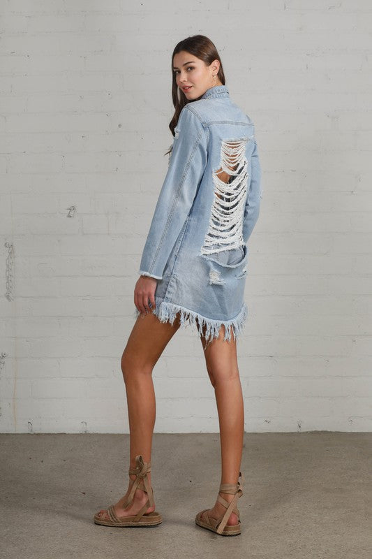 Insane Gene Heavy Body Destroyed Shirt Dress