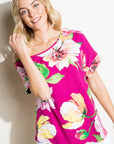 e Luna PLUS Floral One Shoulder Top