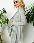 e Luna Solid Jersey Cascading Cardigan