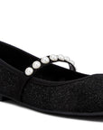 Sassie Pearl Embellished Ballerina Flats